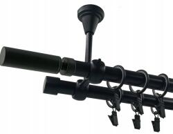 ESTAdeco Függönysín Mennyezetre Szerelhető Fekete Matt 19+19mm Waldo 160cm (karnisz II SUFIT Ø19mm Czarny WALDO)