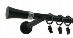 ESTAdeco Függönyrúd Fém 19mm Fekete Modern 160cm Riva (karnisz I Ø19mm Czarny Mat RIVA)