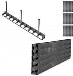 Kadax Kerti Gyepszegély Műanyag 5, 8cm 10 mb 30 Horgony Szett Fekete (K3957)