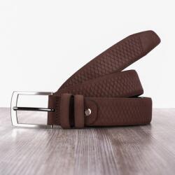  Férfi öv Bremi, valódi bőr, barna, barázdált 115 cm