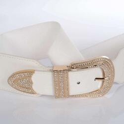  Alkalmi öv, rugalmas, strasszos csattal Fehér