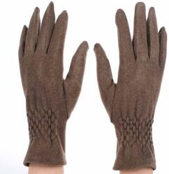  Női kesztyű passzés csuklórésszel, 30% pamut Barna