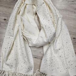  Női sál apró cirkóniákkal díszítve 66 cm x 180 cm Fehér