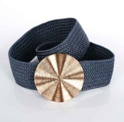  Elegáns öv, fonott, hullámos kör csattal Kék