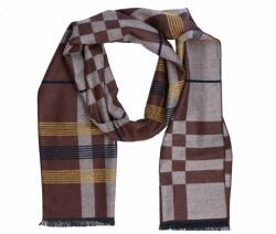  Férfi sál, barna kockás, lengyel termék, Linta
