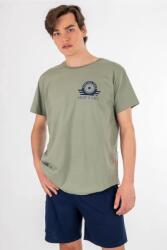  Férfi pizsama rövid 100% pamut "Pilot of life" zöld M