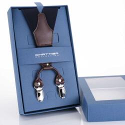  Nadrágtartó Chattier indigókék, barna bőr kiegészítők