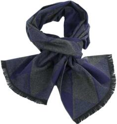  Férfi sál kék szürke káró minta, Linta 32 x 180