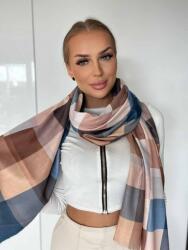  Női sál kockás 30% pamut S22480 70 x 180 Barna