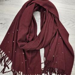  Női sál nagyméretű cirkóniákkal díszítve 70 cm x 180 cm Bordó