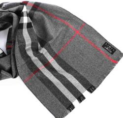  Férfi sál szürke-piros csíkos 175 x 30