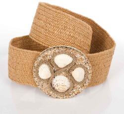  Női elasztikus öv kagylókkal, barna