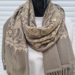  Női sál arany színű mintáva 67 cm x 180 cm Khaki