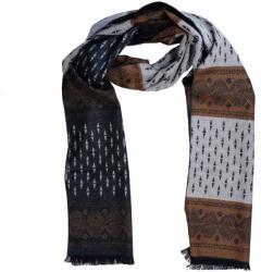  Férfi sál, barna-szürke mintás, lengyel termék, Linta