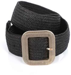  Elegáns öv, fonott, négyszög fém csattal, 26211 Fekete