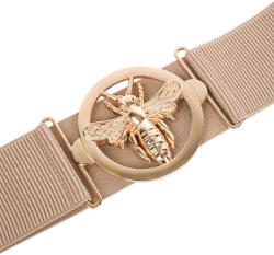  Női rugalmas öv méhecske fém csattal, bézs