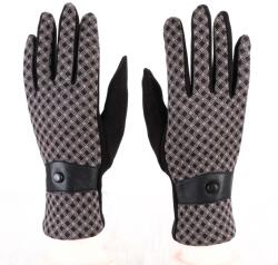  Női kesztyű mintás Prius szürke (30% pamut) XXL