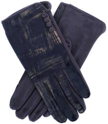  Női kesztyű nyomott arany mintával Kék