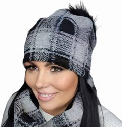  Női sapka és körsál komplett szett Kamea GAMBIT Szürke