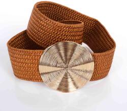  Elegáns öv, fonott, hullámos kör csattal Barna