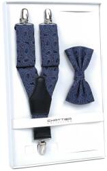  Nadrágtartó csokornyakkendővel Chattier kék mintás