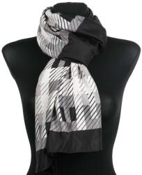  Női sál "Jolban" fekete szürke minta 90 x 180