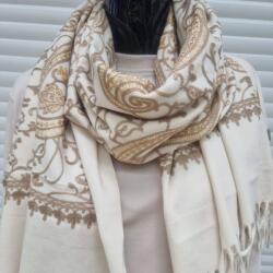  Női sál arany színű mintáva 67 cm x 180 cm Bézs