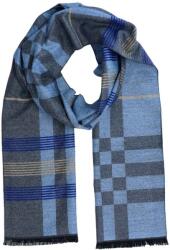  Férfi sál, kék-szürke mintás, lengyel termék, Linta