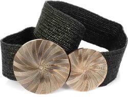  Női elasztikus öv dupla körcsattal, fekete