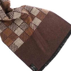  Férfi sál barna kockás 175 x 30