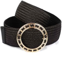  Női alkalmi öv körcsattal, nagyobb méret, fekete