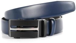  Férfi bőr öv kék, matt fekete automata csat Bremi 90 cm