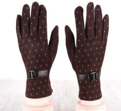  Női kesztyű mintás Prius sötétbarna (30% pamut) XL