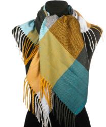  Női sál rojtokkal "Jolban" hideg színek 95 x 95