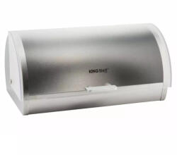 KINGHOFF Кутия за хляб Kinghoff KH 3203, 39.5x28x18.5 см, Стомана, Полупрозрачен капак, Бял/сив (9999KH3203) - topmall