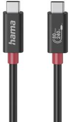 Hama USB-C кабел USB4 Gen 4, 80 Gbit/s, 240 W (5 A), eMarker, 1 м, черен (HAMA-200799)