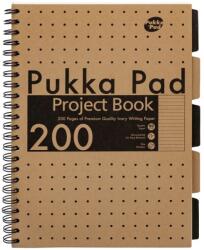 Pukka Pad Project Book A4 200 pagină linia caiet cu spirale Kraft Recycle (A15547081)