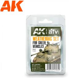 AK Interactive AFV Green Vehicles Weathering Set akrilfesték készlet 3x 35 ml (AK064)