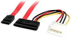StarTech SATA + Táp SATA + Molex Átalakító Piros 45cm SATA18POW (SATA18POW)