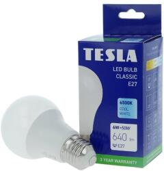 TESLA Tesla - LED BULB E27 izzó, 6 W, 230 V, 640 lm, 25 000 óra, 6500 K hideg fehér, 220°