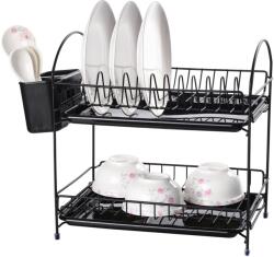 Rosberg Edénytartó Rosberg R53000E, 34 cm, 2 tálcával, Fekete (R53000Eblack)