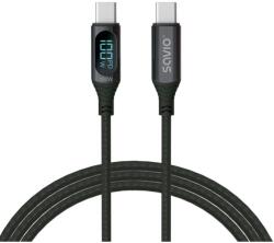 SAVIO USB 2.0 Type C Összekötő Fekete 1m CL-174 (CL-174)