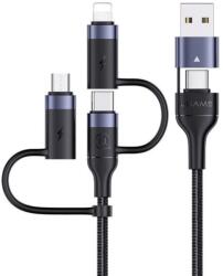 USAMS USB 2.0 + USB 2.0 Type C Lightning + Micro USB + USB Type C Átalakító Fekete 1.2m SJ547USB01 (SJ547USB01)