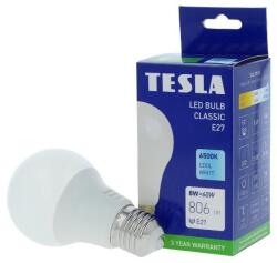 TESLA Tesla - LED BULB E27 izzó, 8 W, 230 V, 806 lm, 25 000 óra, 6500 K hideg fehér, 220°