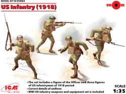ICM 1/35 Amerikai gyalogság figurák 1918 modell kiegészítő (ICM35693)