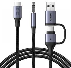 UGREEN USB 2.0 Type C + Jack USB 2.0 + USB 2.0 Type C Átalakító Fekete 1m 45009 (45009)