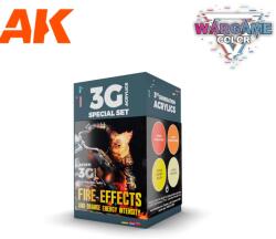 AK Interactive Wargame Color Set Fire Effects tűzhatás akrilfesték készlet 4x 17ml (AK1071)