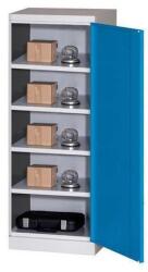 MALOW Fém műhelyszekrény, 199 x 60 x 50 cm, szÜrke/kék
