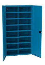 MALOW Fém műhelyszekrény osztórészekkel SFR162, 180 x 100 x 53 cm, kék