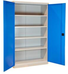 MALOW Fém műhelyszekrény, 199 x 120 x 43, 5 cm, szÜrke/kék